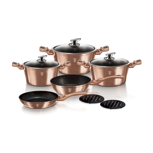 BATERIA DE COCINA 10 PZS METALLIC LINE ROSE GOLD EDITION ANTIADHERENTE