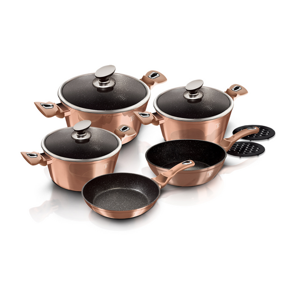 BATERIA DE COCINA 10 PZS METALLIC LINE ROSE GOLD EDITION ANTIADHERENTE