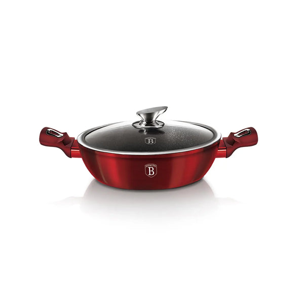 OLLA CON TAPA 2 PZS 28 CM METALLIC LINE BURGUNDY EDITION ANTIADHERENTE