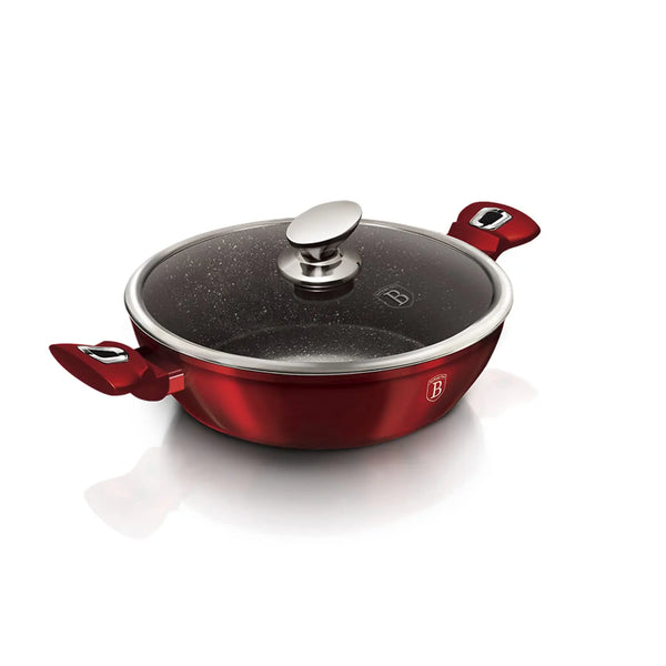 OLLA CON TAPA 2 PZS 28 CM METALLIC LINE BURGUNDY EDITION ANTIADHERENTE