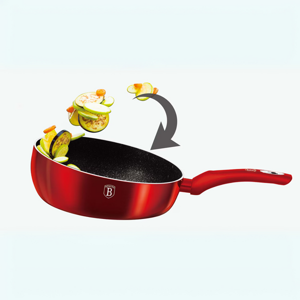 WOK  26 CM METALLIC LINE BURGUNDY EDITION ANTIADHERENTE