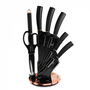 SET DE CUCHILLOS 8 PZS CON ATRIL BLACK ROSE COLLECTION ACERO INOXIDABLE