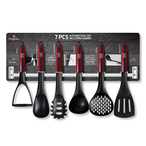 SET DE UTENSILIOS 7 PZS METALLIC LINE BURGUBDY EDITION