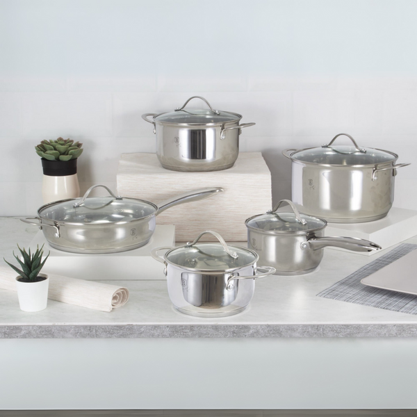 BATERIA DE COCINA 10 PZS SILVER JEWELLERY COLLECTION ACERO INOXIDABLE