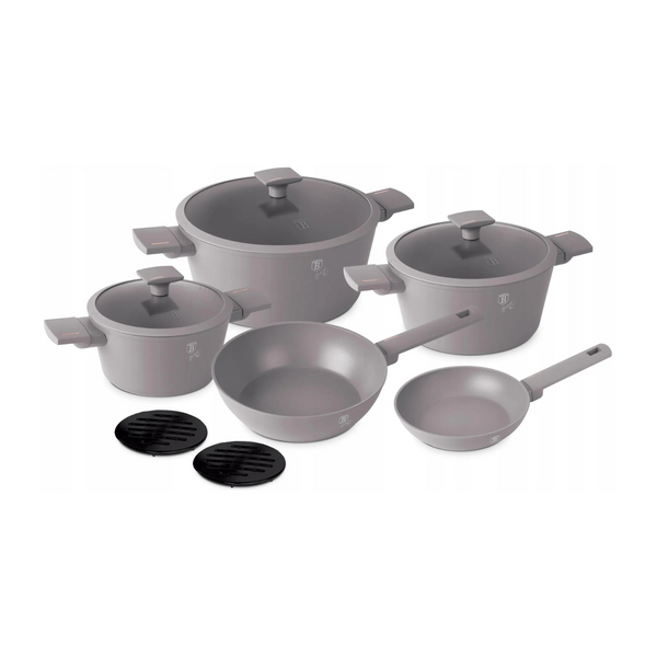BATERIA DE COCINA 10 PZS TAUPE COLLECTION ANTIADHERENTE