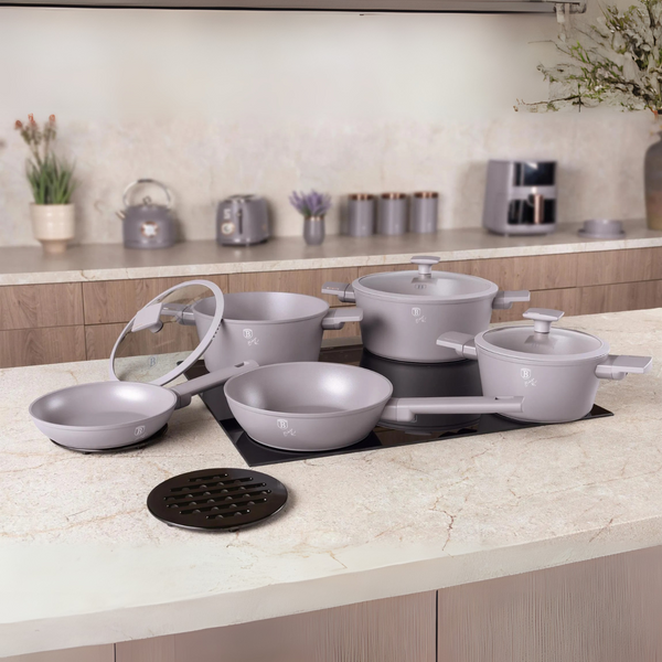BATERIA DE COCINA 10 PZS TAUPE COLLECTION ANTIADHERENTE