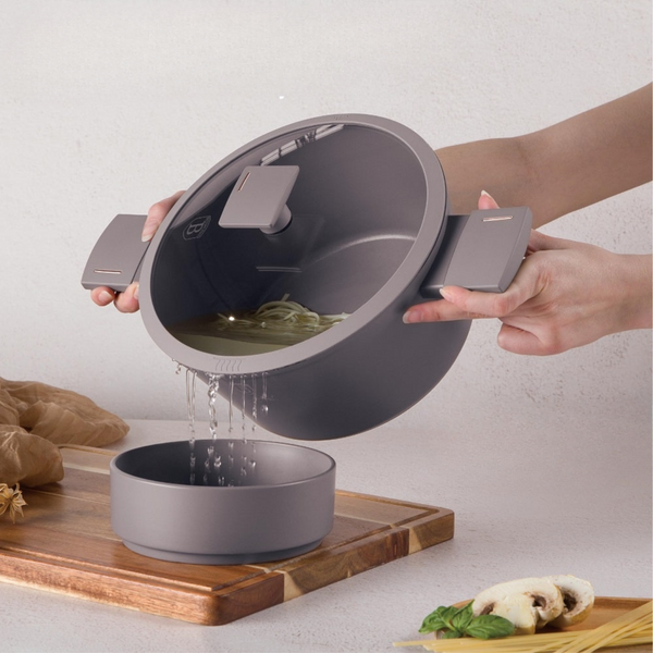 BATERIA DE COCINA 10 PZS TAUPE COLLECTION ANTIADHERENTE
