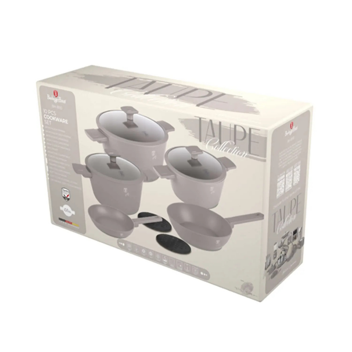 BATERIA DE COCINA 10 PZS TAUPE COLLECTION ANTIADHERENTE