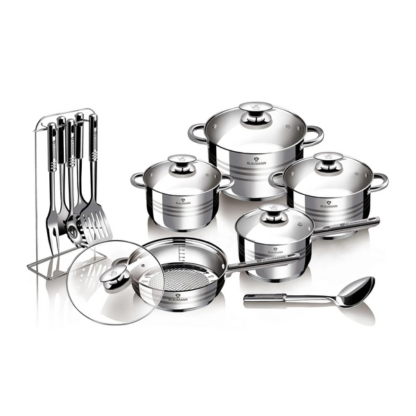 BATERIA DE COCINA 17 PZS GOURMET LINE ACERO INOXIDABLE
