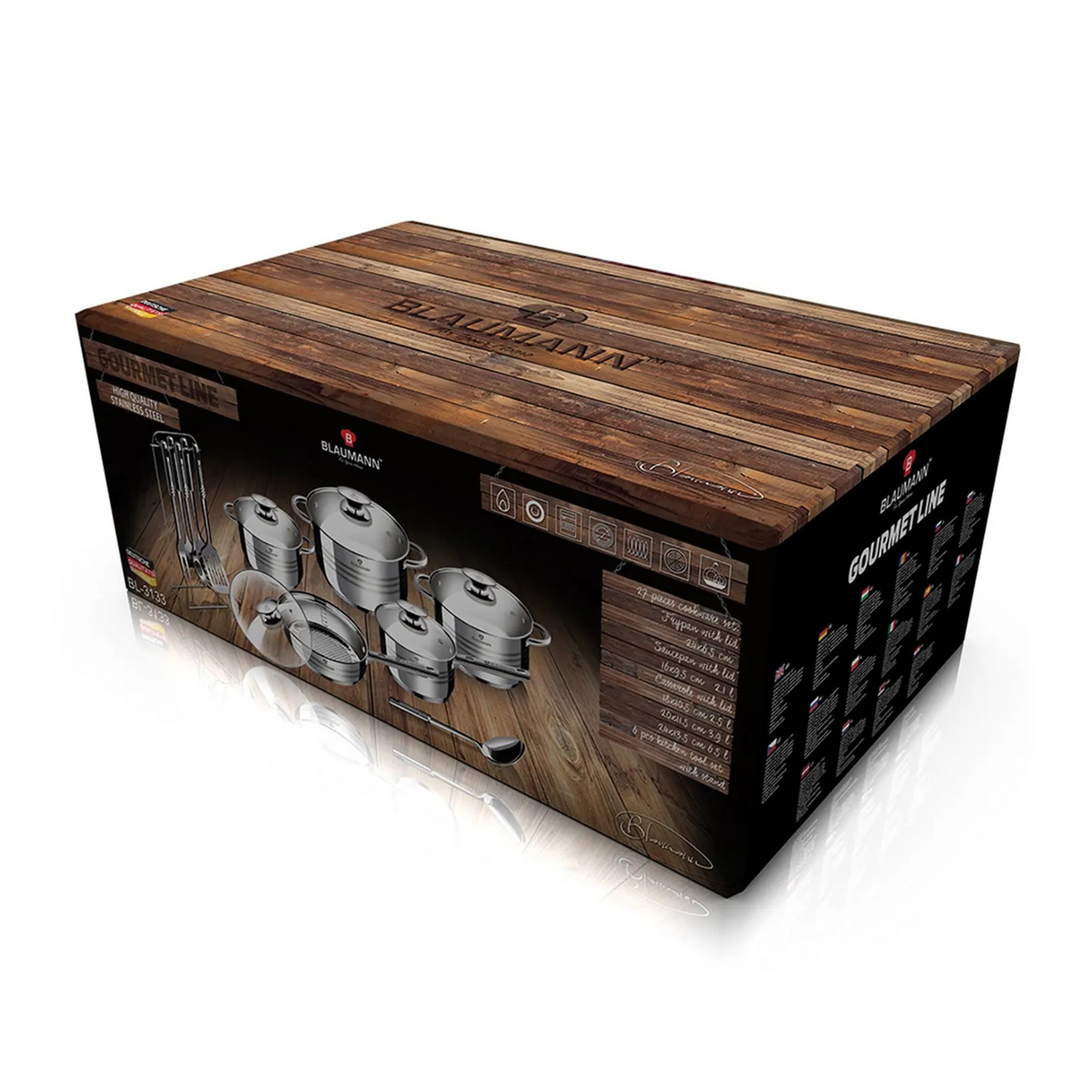BATERIA DE COCINA 17 PZS GOURMET LINE ACERO INOXIDABLE