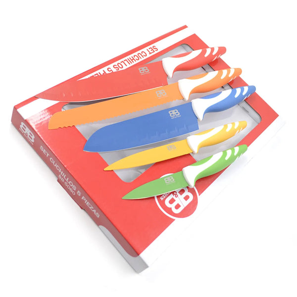 SET DE CUCHILLOS 5 PZS ACERO INOXIDABLE