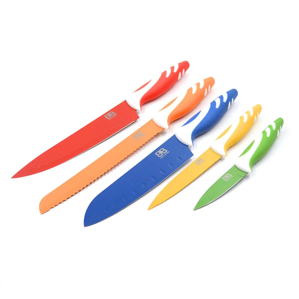 SET DE CUCHILLOS 5 PZS ACERO INOXIDABLE